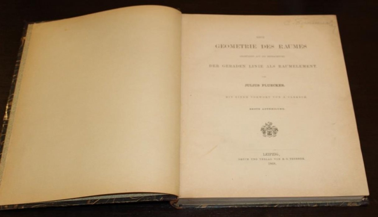 Плюккер Юлиус ( Julius Pl?cker). Neue Geometrie des Raumes.