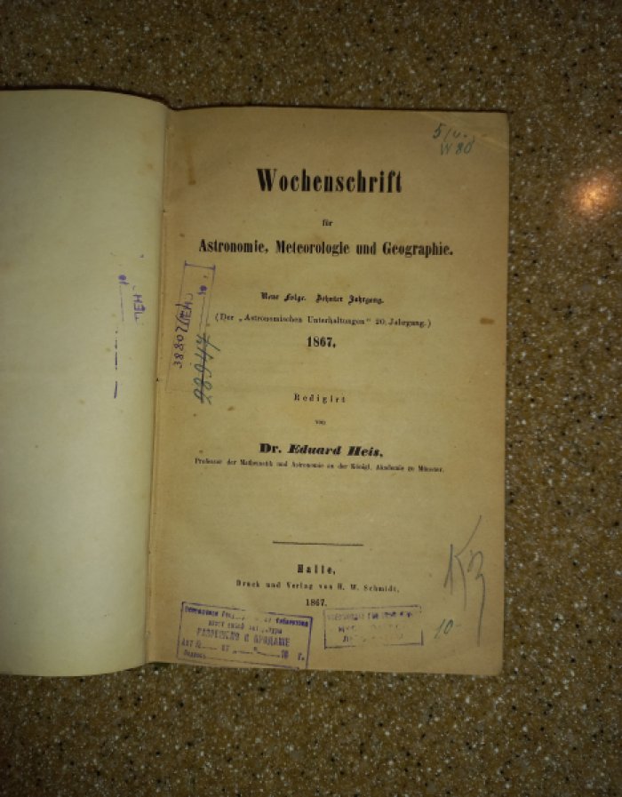 Еженедельник по астрономии, метеорологии и географии за 1867 г.