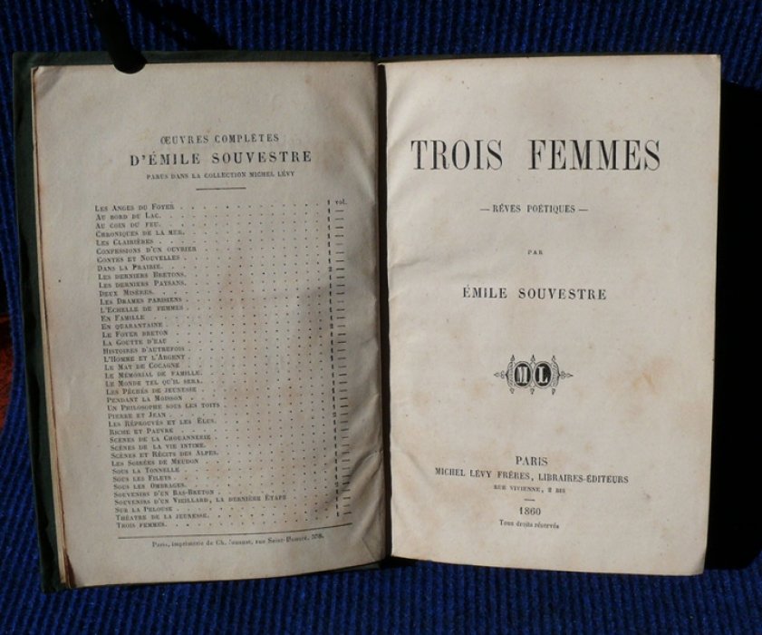 Souvestre Emile. Trois femmes. Reves poetiques.(Три женщины. Поэтические мечты.).