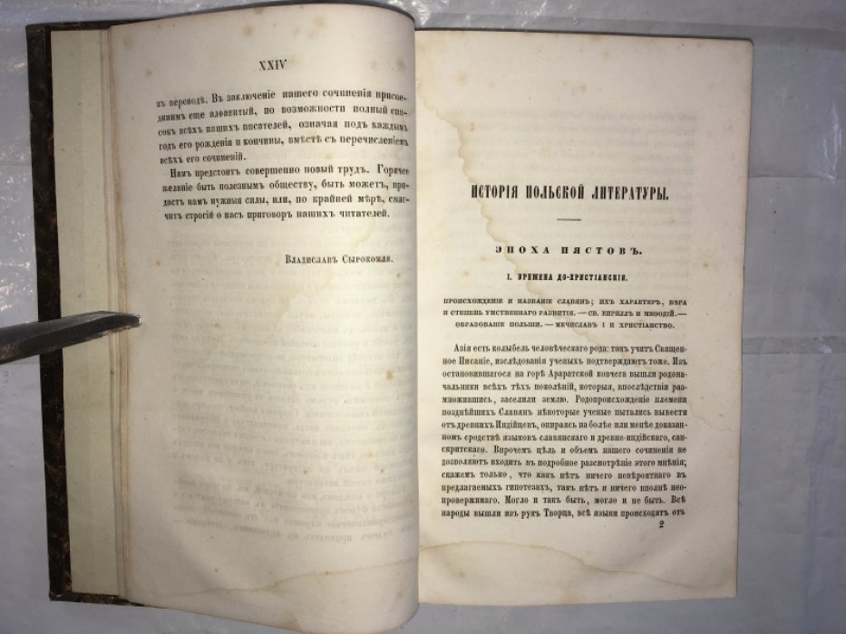 Кондратович Людвиг (Сырокомля Владислав). История польской литературы от начала ее до настоящего времени. Том I.