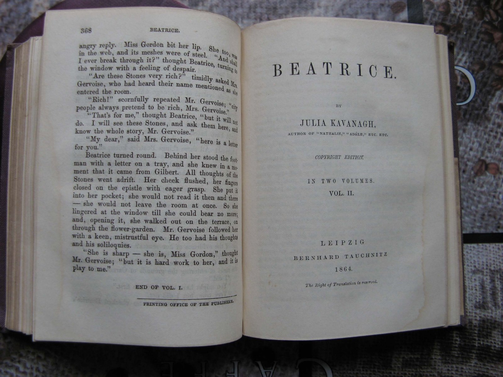 Kavanagh, Julia. Beatrice.