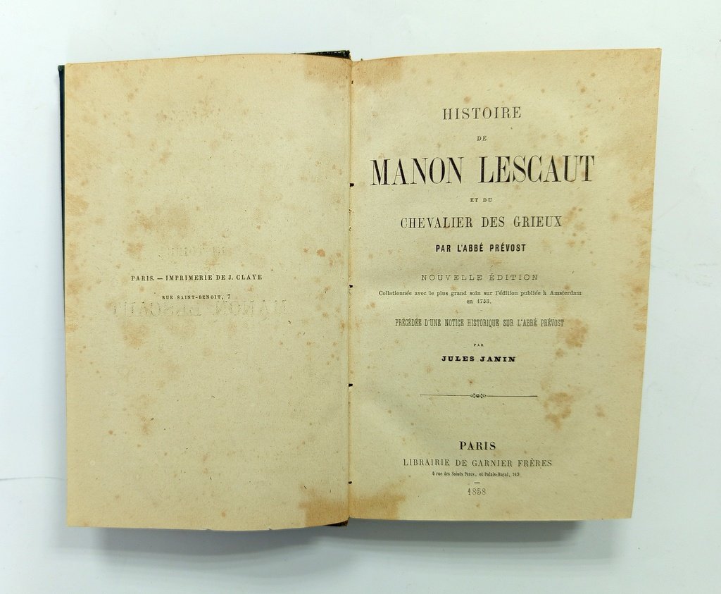 L`abbe Prevost. Histoire de Manon Lescaut et du chevalier des Grieuх.
