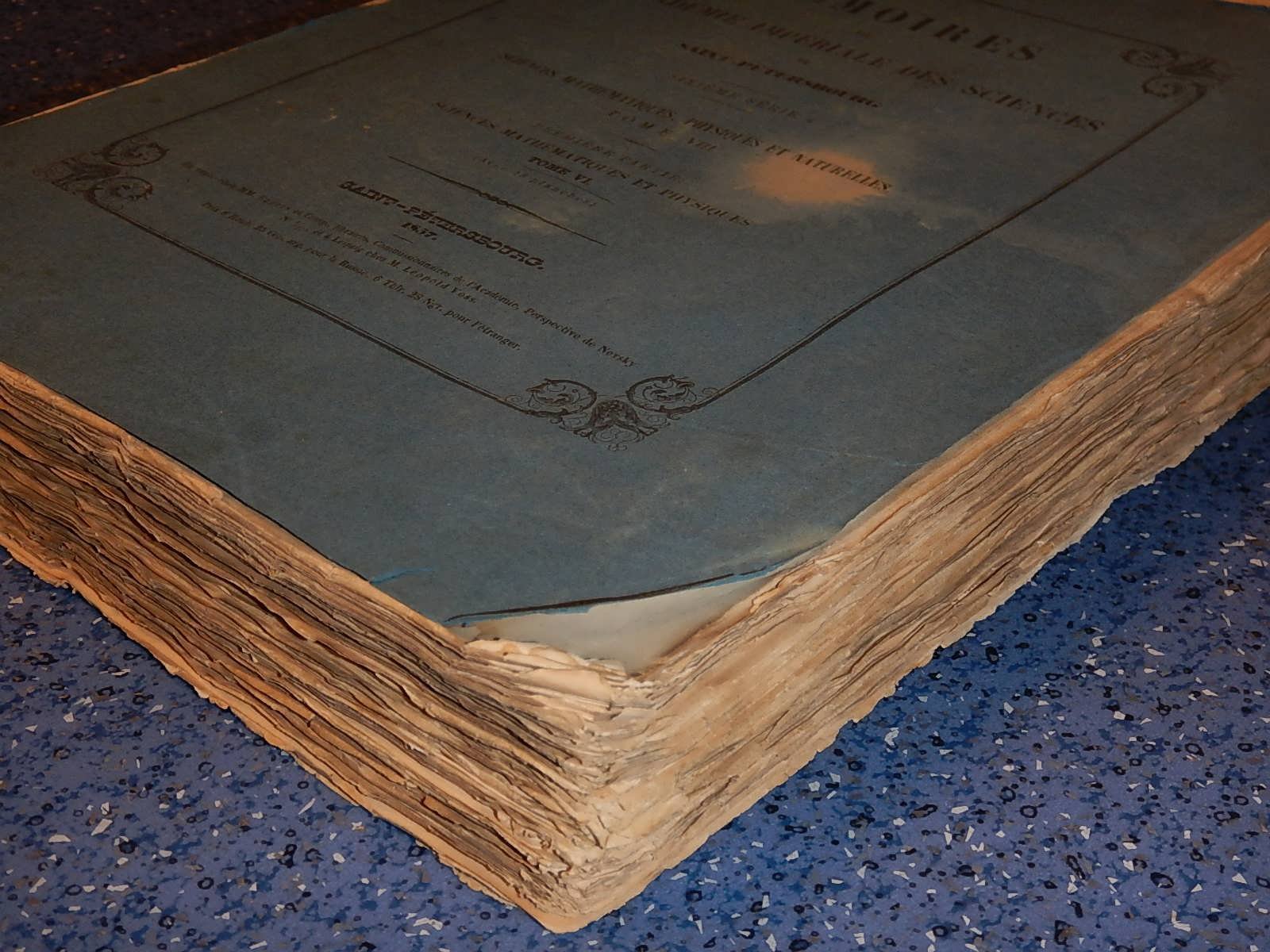 Записки Императорской Академии Наук. Memoires de L Academie Imperiale des Sciences de Saint-Petersburg. VI Serie. Sciences Mathematiques, Physiques et Naturelles.
