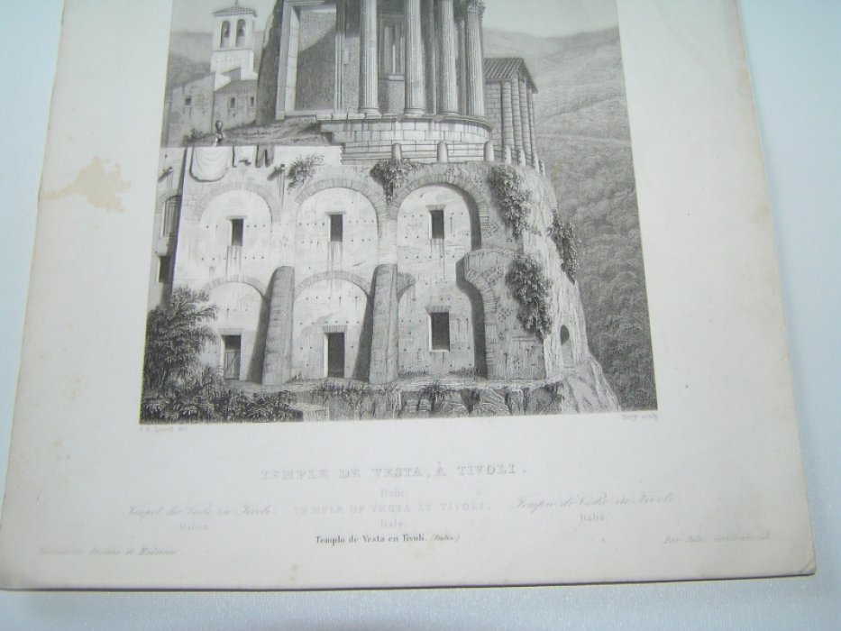 J.A.Leveil del.,Bury sculp. Temple de Vesta, a Tivoli. [ Храм Весты в Тиволи ]