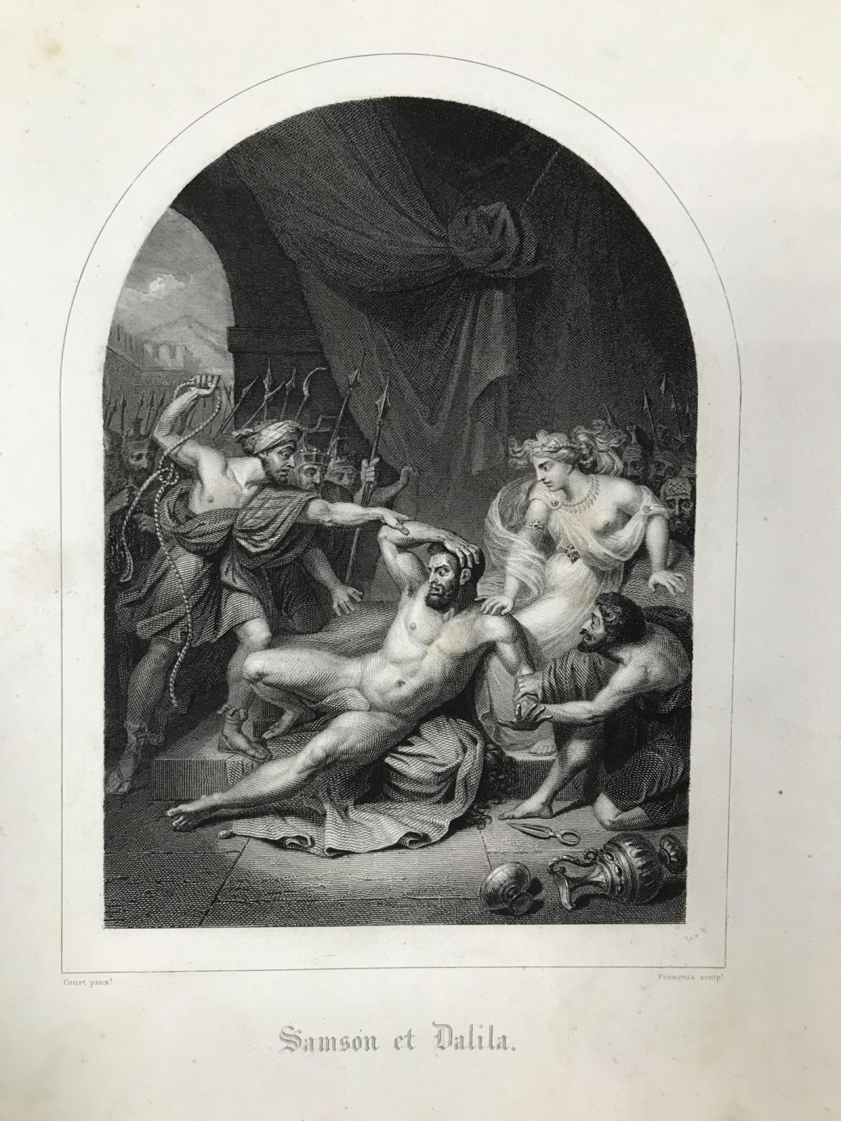 Самсон и Далила. Samson et Dalila. Гравюра.