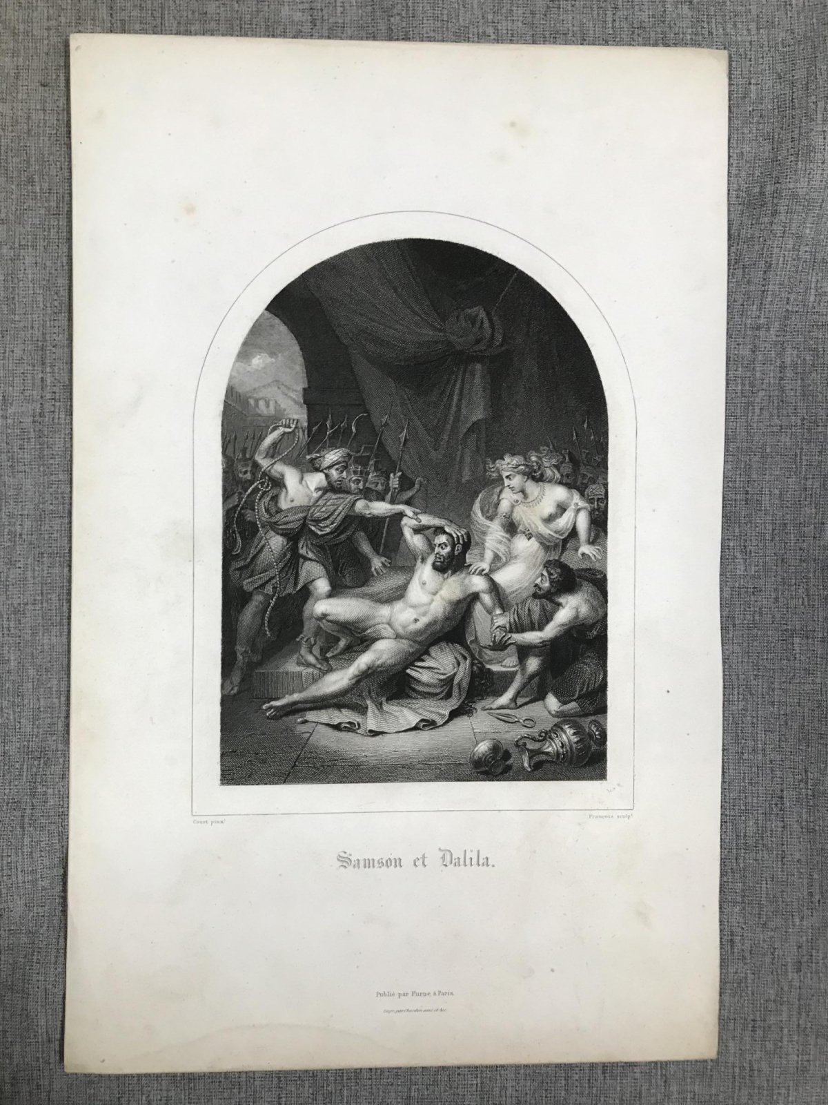 Самсон и Далила. Samson et Dalila. Гравюра.