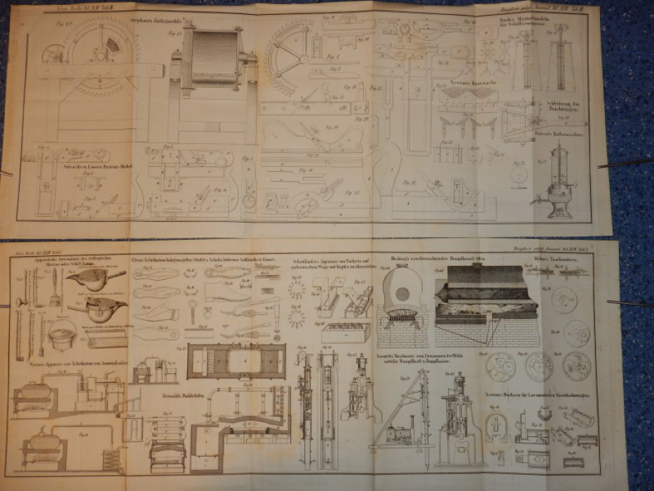 Иллюстрации из Dinglers Polytechnisches Journal (Политехнический журнал Dinglers). 1844. Том 94.