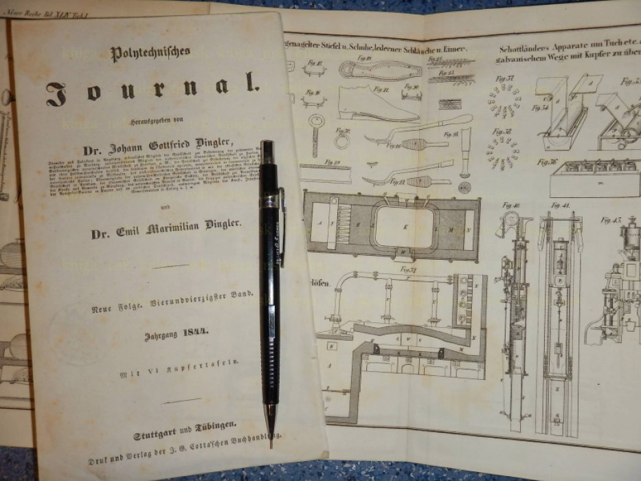 Иллюстрации из Dinglers Polytechnisches Journal (Политехнический журнал Dinglers). 1844. Том 94.