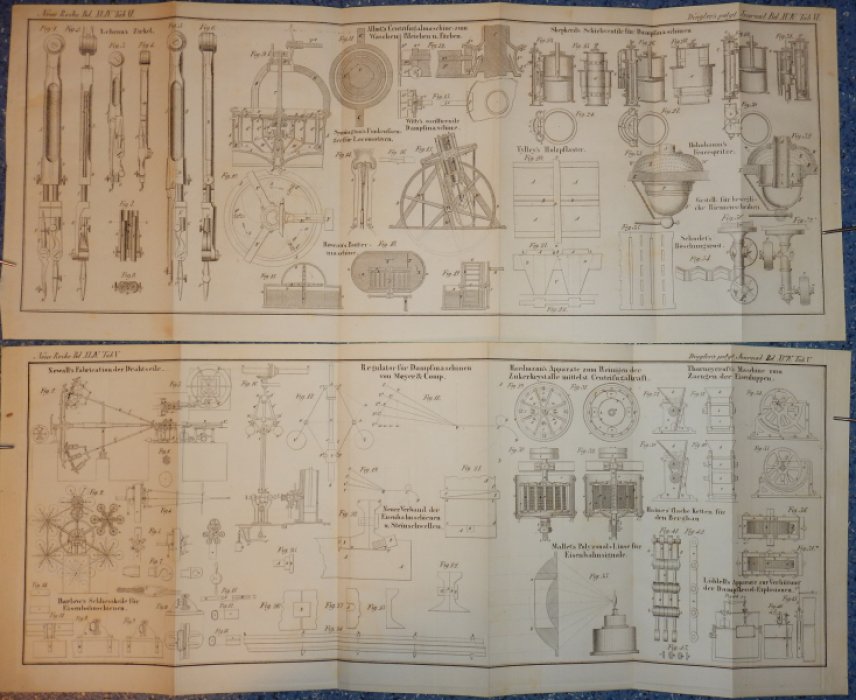 Иллюстрации из Dinglers Polytechnisches Journal (Политехнический журнал Dinglers). 1844. Том 94.