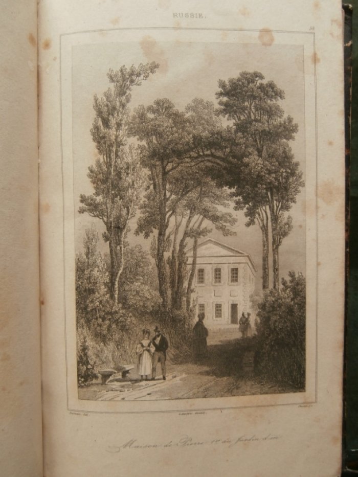 Данвин, Виктор Мари Феликс (1802 – 1842) Франция - рисовальщик, Шоле, Самуель (1785 – 1874) Франция  Гравюра на стали °Домик Петра I°.
