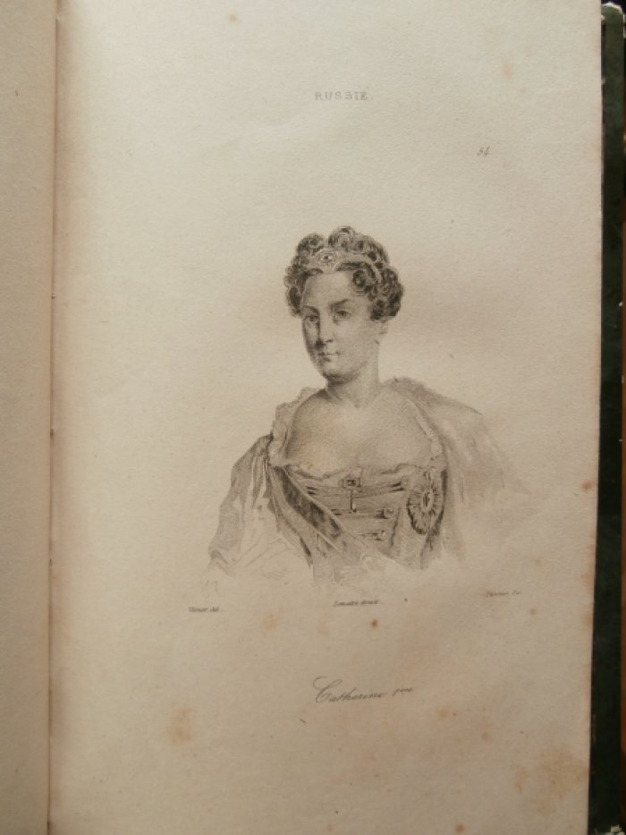 Вернье XIX Франция - рисовальщик, Панье, Жак Этьен (1802 – 1869) - Гравер, Lemaitre(Августин Франсуа Гравюра на стали °Императрица Екатерина I (1684 – 1727)°.