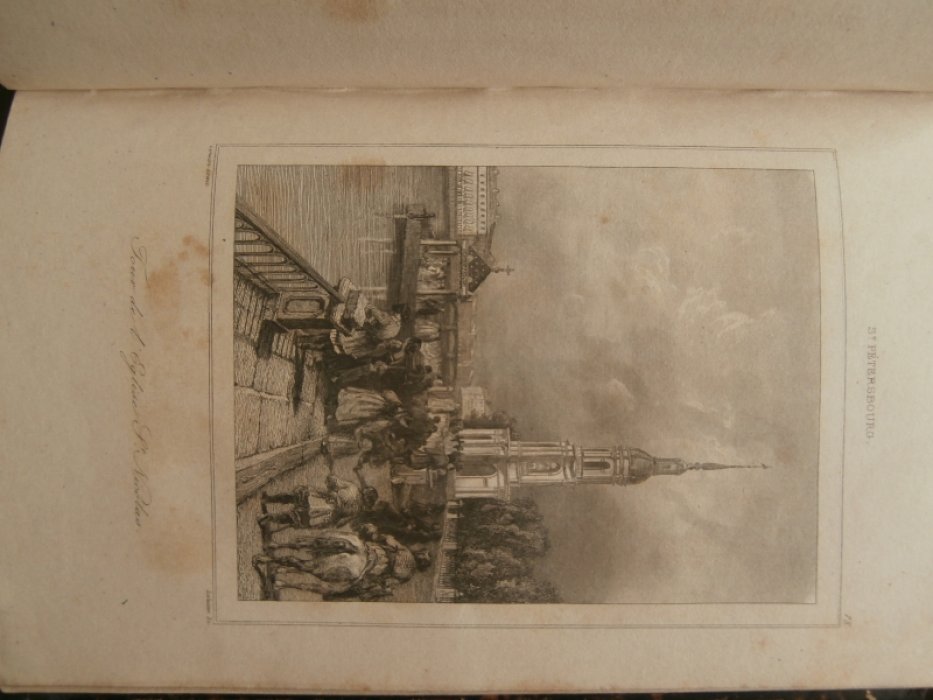 Lemaitre(Августин Франсуа Леметр, 1797-1870, Франция - Pисовальщик, Лалес, Франсуа Ипполит (1812 – 1 Гравюра на стали °Никольская колокольня в Санкт-Петербурге°.