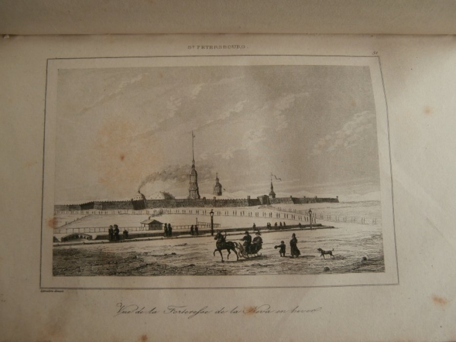 Lemaitre(Августин Франсуа Леметр 1797-1870 Франция) - автор. Гравюра на стали °Петропавловская крепость в Санкт-Петербурге°.