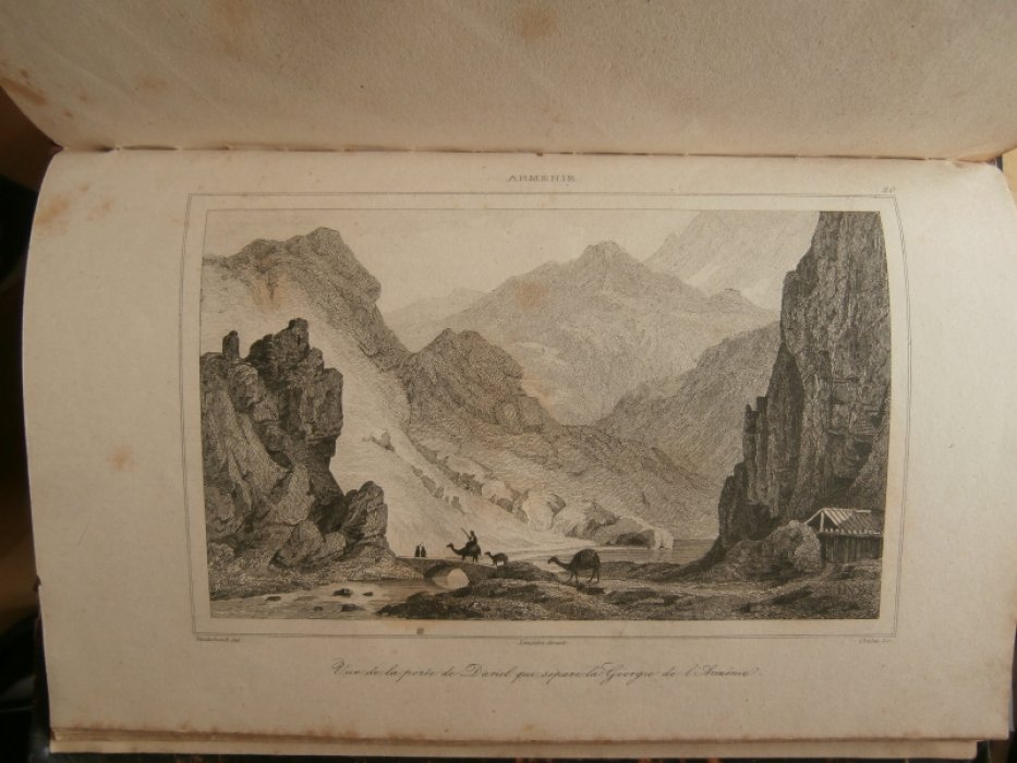 Вандербюр, Жак – Ипполит (1796 – 1854) Франция - Рисовальщик, Шоле, Самуэль (1785 – 1874) Франция -  Гравюра на стали °Дарьяльское ущелье, разделяющее Грузию и Армению°.