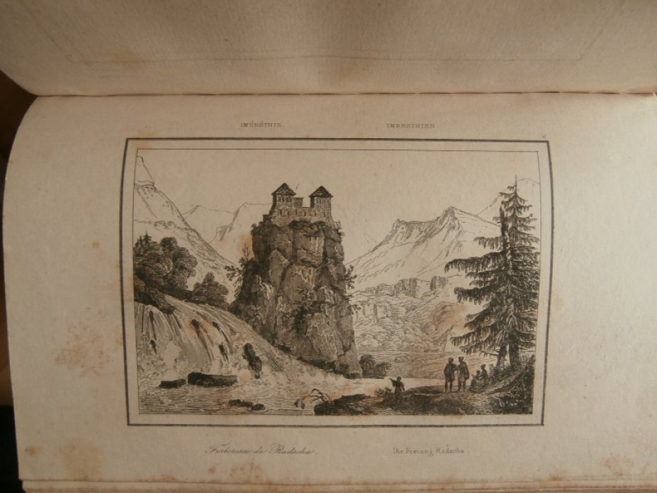 Lemaitre (Августин Франсуа Леметр (1797-1870) Франция) - Автор. Гравюра на стали °Крепость Радша (или Раджа) в Имеретии°.