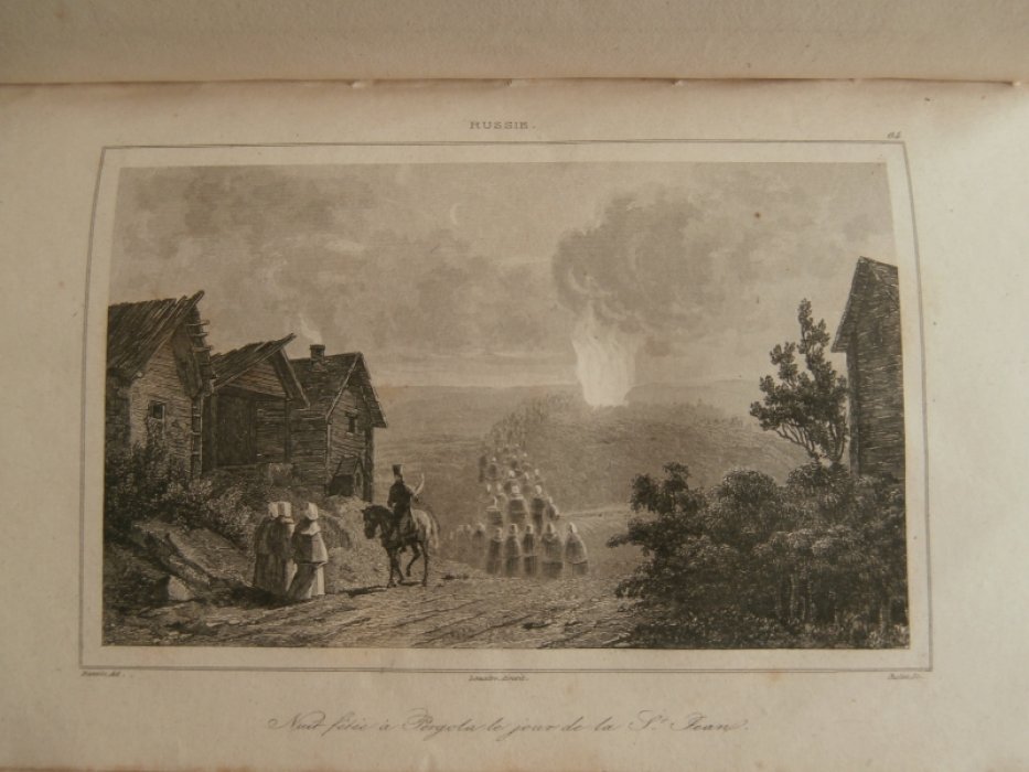 Данвин, Виктор Мари Феликс (1802 – 1842) Франция - рисовальщик, Шоле, Самуель (1785 – 1874) Франция  Гравюра на стали °Шествие на ночь накануне дня Святого Ивана, или Ивана Купалы, или Рождества Иоанна Крестителя°.