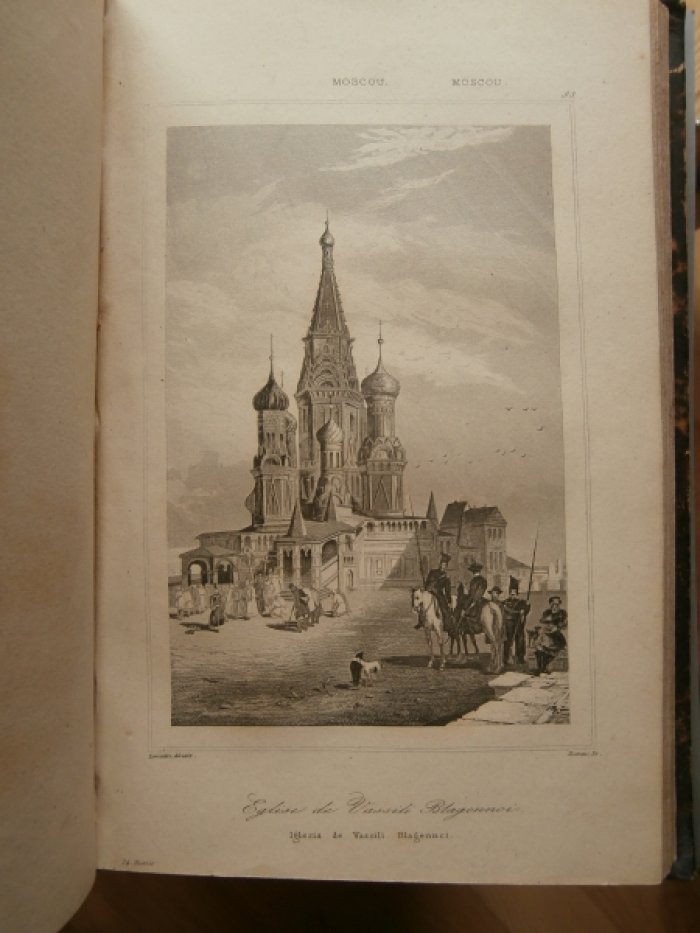 Lemaitre (Августин Франсуа Леметр, 1797-1870, Франция) - Pисовальщик, Дюро, XIX ,Франция - Гравер. Гравюра на стали °Собор Василия Блаженного в Москве°.