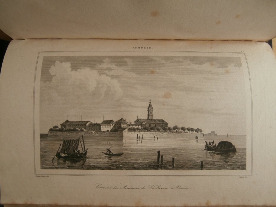 Вандербюр, Жак – Ипполит (1796 – 1854) Франция - Рисовальщик, Шоле, Самуэль (1785 – 1874) Франция -  Гравюра на стали °Армянский монастырь Святого Лазаря в Венеции°.