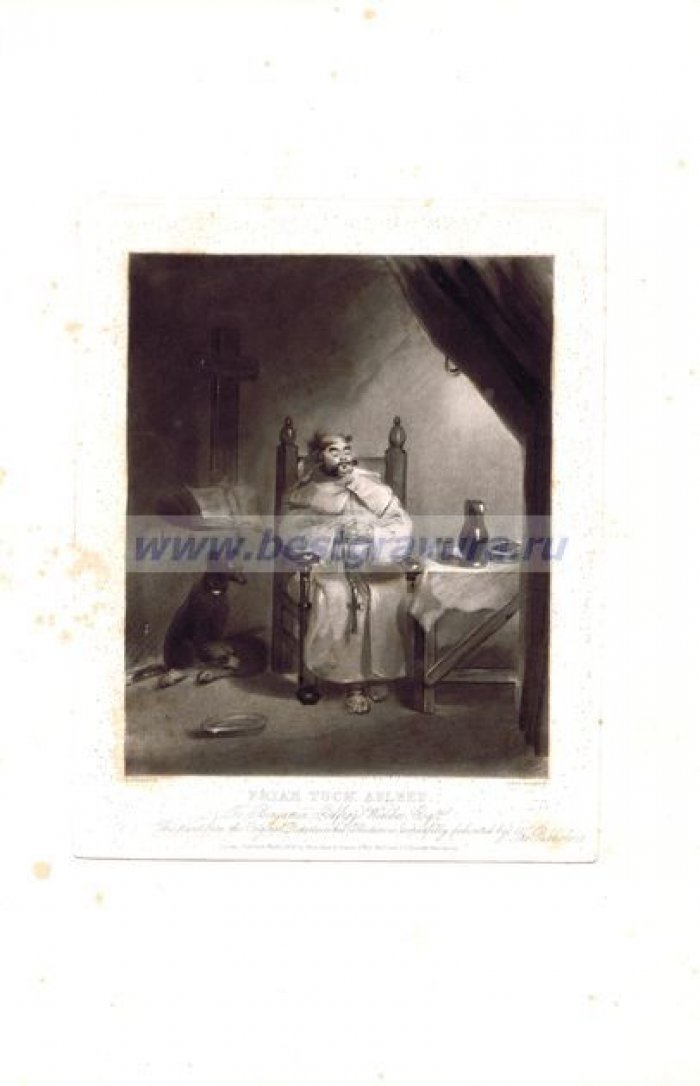 Бромли, Джеймс (Bromley, James): Ливерсидж, Генри (Liverseege, Henry). Гравюра `Спящий монах`.