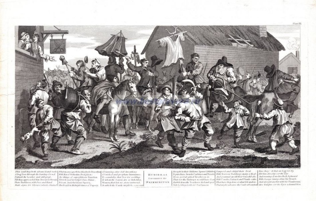 Кук, Томас (Cook, Thomas), Хогарт,  Уильям (Hogarth, William). Большая гравюра `Гудибрас. Столкновение со Скиммингтоном`