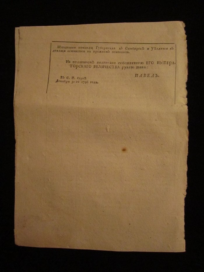 Штат Симбирской губернии, составленной из десяти уездов.