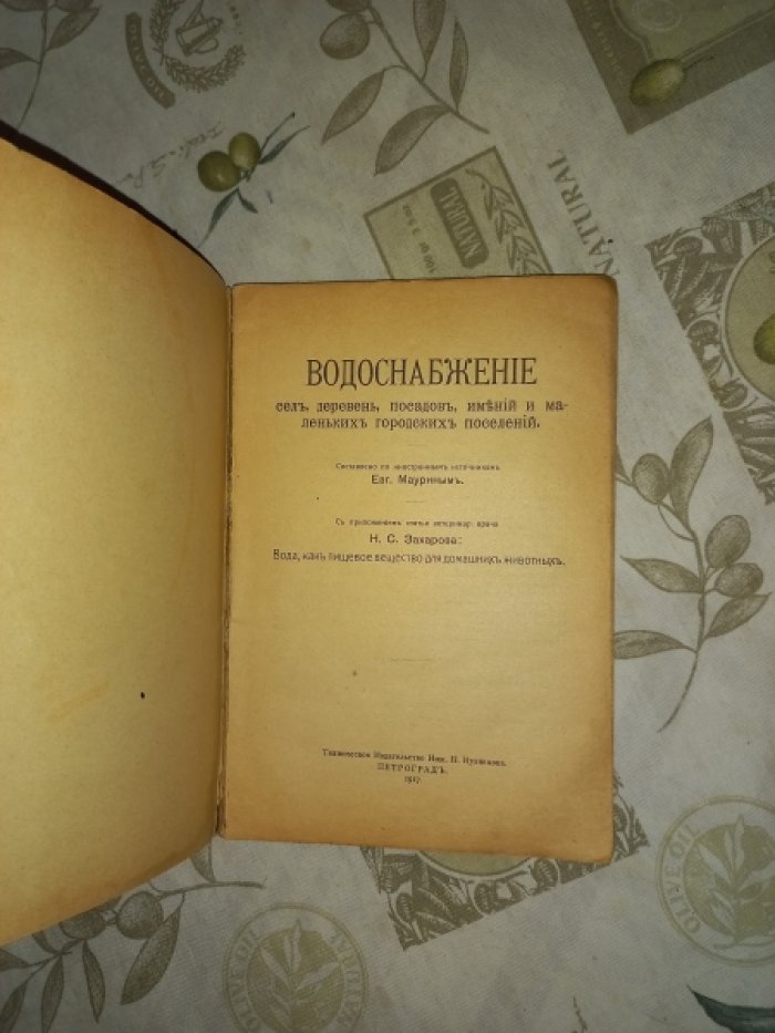 Водоснабжение сел, деревень, посадов, имений и небольших городских поселений (с приложением статьи Н.С. Захарова)