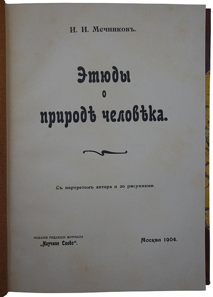 И.И. Мечников. «Этюды о природе человека». Антикварное издание 1904 года