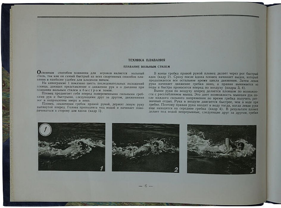 Водное поло: наглядное учебное пособие по технике игры (издание 1954 г.)