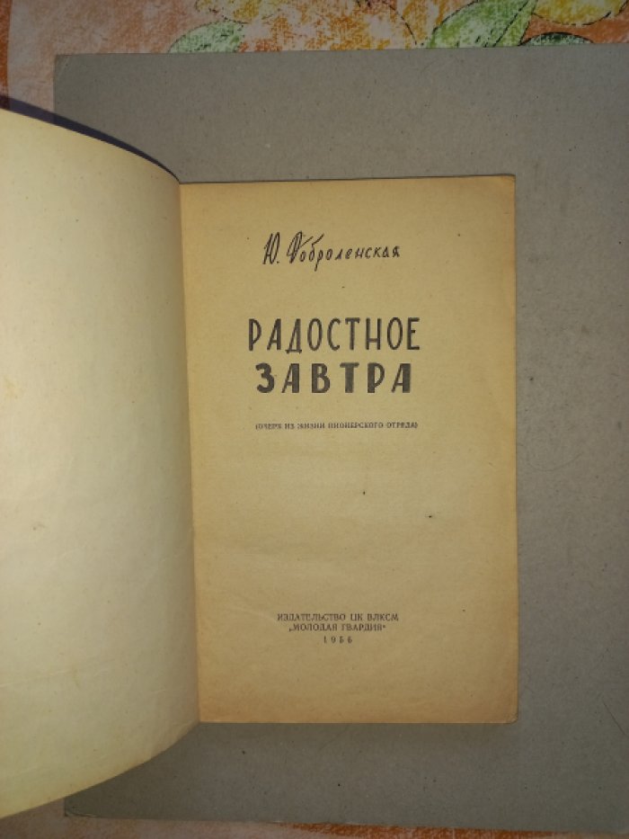 Доброленская Ю. Радостное завтра (очерк из жизни пионерского отряда).