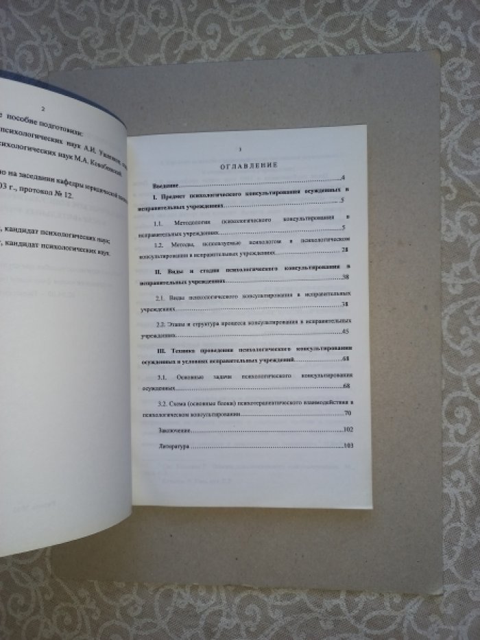 Психологическое консультирование осужденных в исправительных учреждениях.