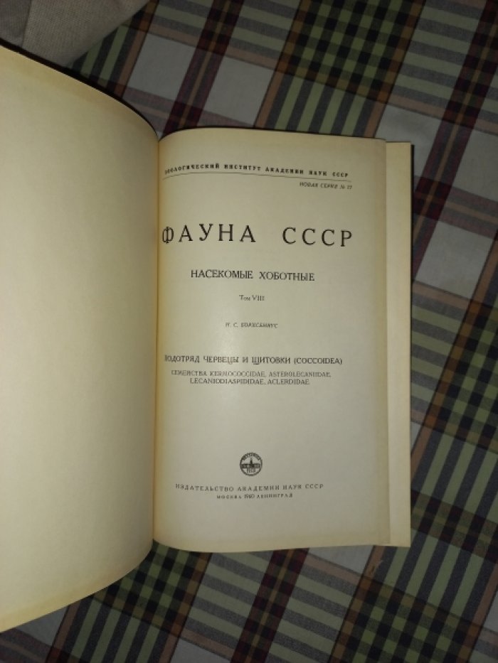 Борхсениус Н.С. Подотряд червецы и щитовки. Семейства Kermococcidae, Asterolecaniidae, Lecaniodiaspididae, Aclerdidae