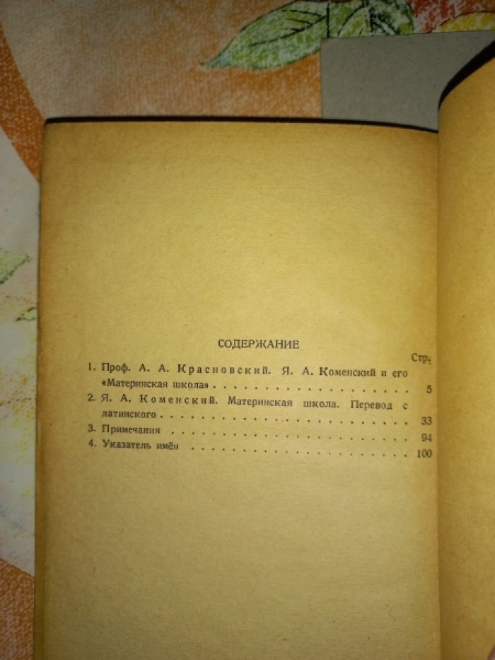 Коменский Ян Амос. Материнская школа.