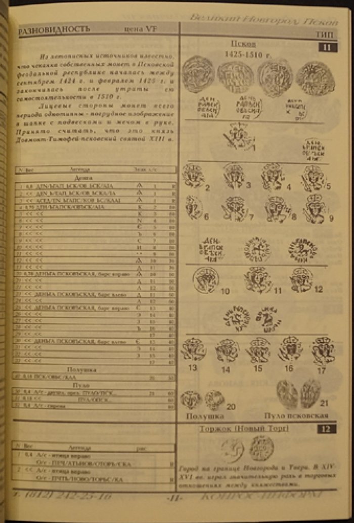 Монеты допетровской Руси: Справочное пособие. Редакция 1.
