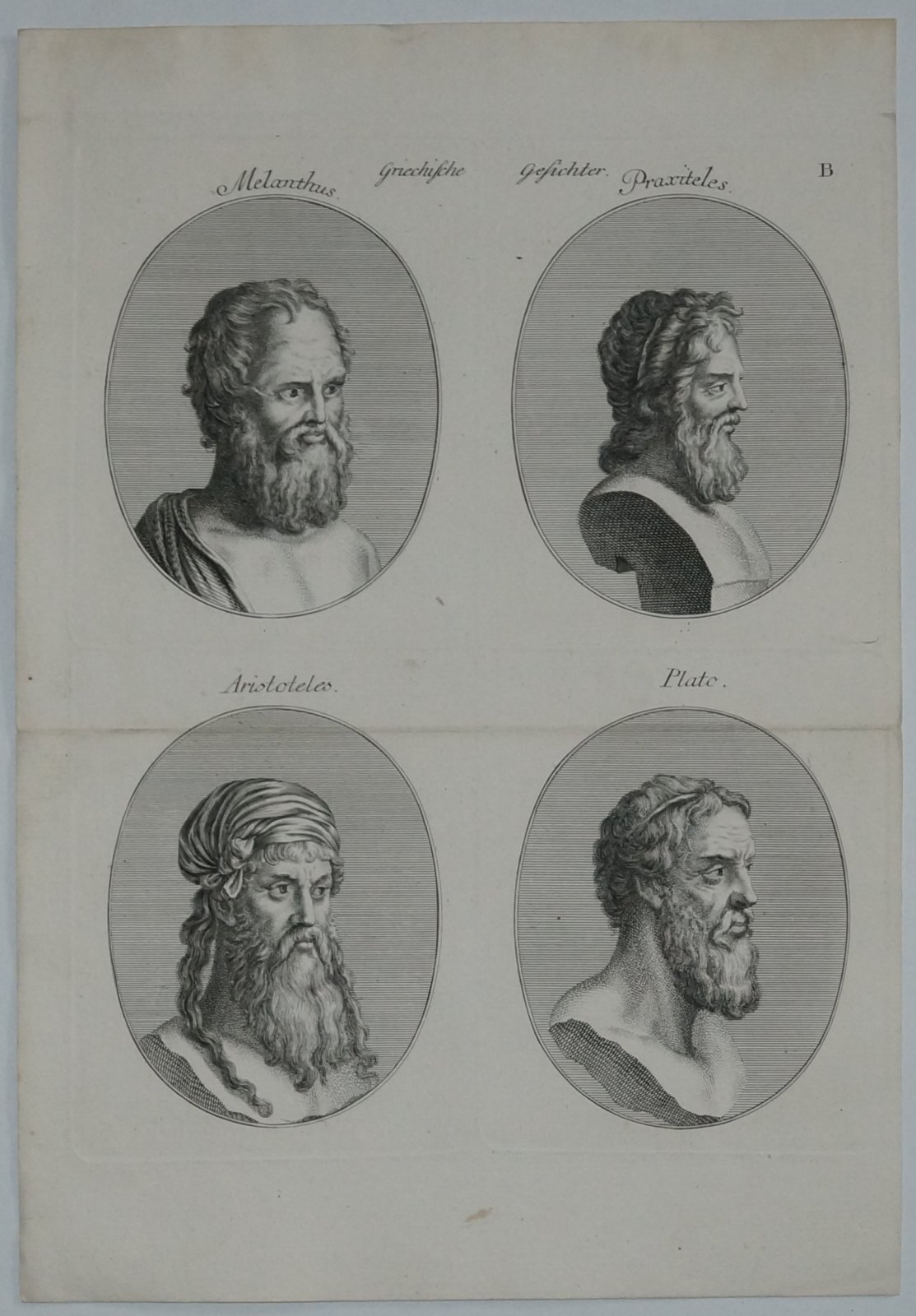 Греческие мыслители / Griechische Gesichter: Melantus, Praxiteles, Aristoteles, Plato.